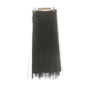 Loungedress GALLARDAGALANTE 23AW チュールフレアスカート ロング マキシ丈 F ブラック /DF OS