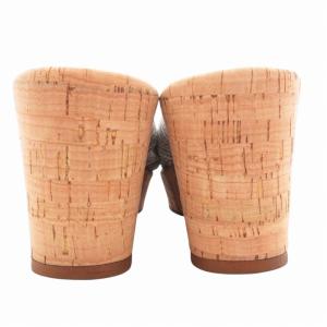 DIANA サンダル ミュール ウェッジソール リボン ラメ M 黒 ブラック 白 ホワイト /GV