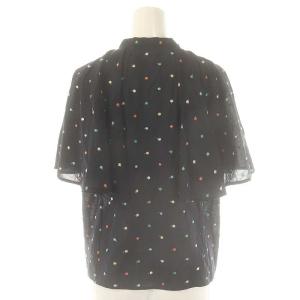 TOMORROWLAND collection 24SS キャンディドットエンブロイダリー ケープカラーブラウス バンドカラー 36 黒 マルチカラー