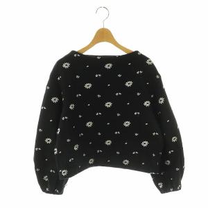 23AW フレンチテリーエンブロイダリー カットソー トレーナー 36 黒 白 /MI OS