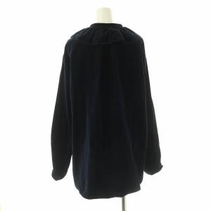 TOMORROWLAND collection キャラメルヴェルト ラッフルカラーブラウス 36 紺 /MI OS