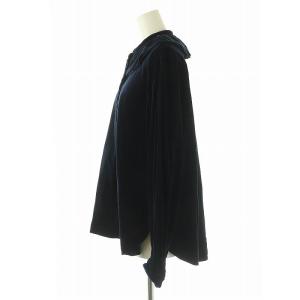 TOMORROWLAND collection キャラメルヴェルト ラッフルカラーブラウス 36 紺 /MI OS