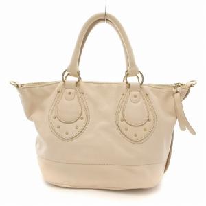 バンドバッグ ショルダー 2WAY レザー アイボリー /UO