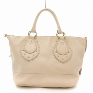 SEE BY CHLOE バンドバッグ ショルダー 2WAY レザー アイボリー /UO