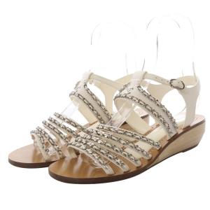 サンダル ウッドソール ココマーク 37C ホワイト G35868