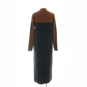 ADORE Clear Power ニットワンピース バイカラー 38 茶 黒 /MI OS