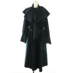 コンパクトタイプライターワンピース ロング 長袖 38 ネイビー /HK OS