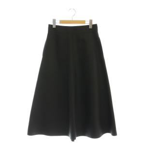 シルクウールツイルスカート 台形 36 黒 /MI OS