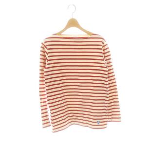 バスクシャツ ボーダー 長袖 カットソー Tシャツ 2 レッド アイボリー /ES OS