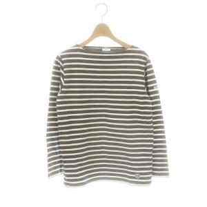 バスクシャツ ボーダー 長袖 カットソー Tシャツ 2 チャコールグレー ホワイト /ES OS