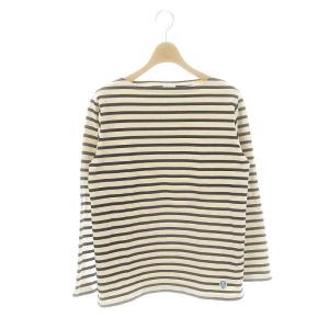 バスクシャツ ボーダー 長袖 カットソー Tシャツ 2 ネイビー アイボリー /ES OS