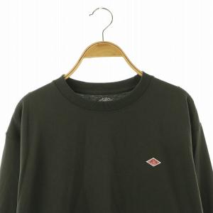 DANTON コットン 長袖 カットソー ロゴワッペン XS チャコールグレー /MI OS