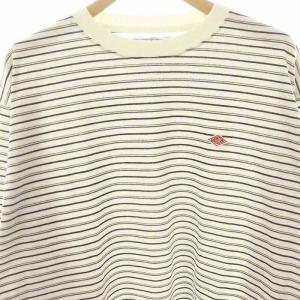 DANTON コットン ボーダー 長袖 カットソー Tシャツ XS ホワイト ブラック チャコール /ES OS