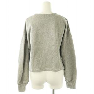 IENA 24AW ラメ ワイド スウェットプルオーバー トレーナー クロップド グレー /ES OS