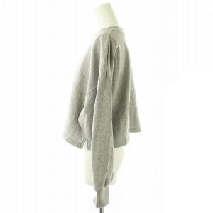 IENA 24AW ラメ ワイド スウェットプルオーバー トレーナー クロップド グレー /ES OS