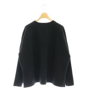 SLOBE IENA 24AW コットンダブルフェイスプルオーバー ニット セーター 長袖 F 黒 ブラック 24080912284030