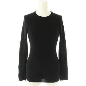 24AW リブクルーネックニット セーター 長袖 ブラック /ES OS