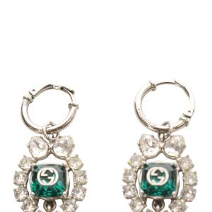 GUCCI INTERLOCKING G CRYSTAL EARRING ピアス