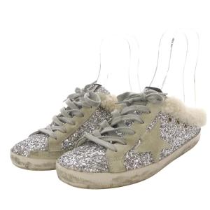 GOLDEN GOOSE Super-Star sabot style グリッター&シアリングライニング サボ 36 シルバー色