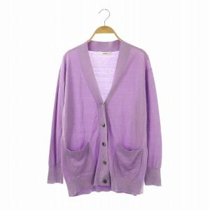 24SS ライトシルクコットンカーディガン Vネック 38 ラベンダー /DO OS
