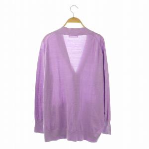 ebure 24SS ライトシルクコットンカーディガン Vネック 38 ラベンダー /DO OS