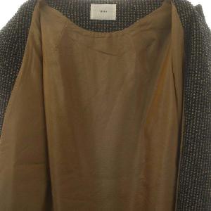 IENA 23AW リングツイード ボトルネックコート 38 ブラック ベージュ
