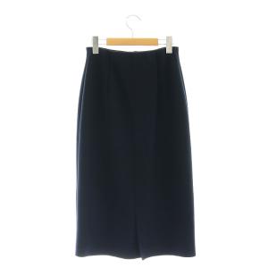 Nolley's 25SS ウォッシャブルボンディングジョーゼットインゴムタイトスカート ミモレ ロング 38 紺 ネイビー