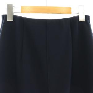 Nolley's 25SS ウォッシャブルボンディングジョーゼットインゴムタイトスカート ミモレ ロング 38 紺 ネイビー