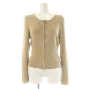 カシミヤシルク ダブルジップカーディガン ニット 40 ベージュ 18113 /DF OS SH