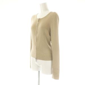 FOXEY BOUTIQUE カシミヤシルク ダブルジップカーディガン ニット 40 ベージュ 18113 /DF OS SH