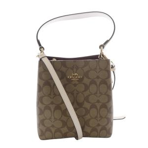 シグネチャー ショルダーバッグ 2wayバッグ ハンドバッグ 茶色 ブラウン 白 ホワイト B2179-2312