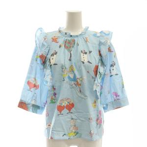 ディズニー Disney ふしぎの国のアリス 24AW MD OT フリルブラウス FREE 水色 マルチカラー