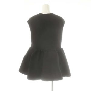 SHIPS 24SS フロント ジップ フリル デザイン ペプラム ジレ ニット ONE SIZE ブラック /HK