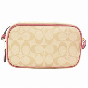 COACH F77996 シグネチャー ミニショルダーバッグ 斜め掛け クロスボディ ロゴ PVC レザー ベージュ