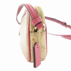 COACH F77996 シグネチャー ミニショルダーバッグ 斜め掛け クロスボディ ロゴ PVC レザー ベージュ