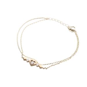 ブレスレット 2連 ピンクシルバー シルバー /SR15