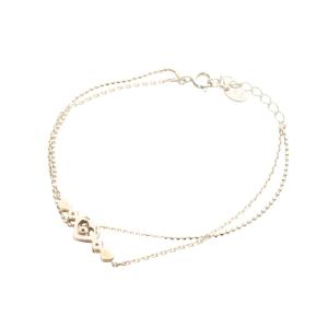 4℃ ブレスレット 2連 ピンクシルバー シルバー /SR15