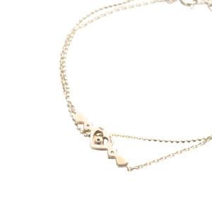 4℃ ブレスレット 2連 ピンクシルバー シルバー /SR15