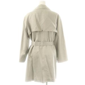 Leilian シルクトレンチコート 11 グレー /MI OS