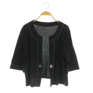 ストーン装飾カーディガン 七分袖 13+ ブラック /MY OS