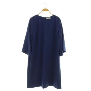 フレアスリーブワンピース ロング ストレッチ 13+ ネイビー /MY OS