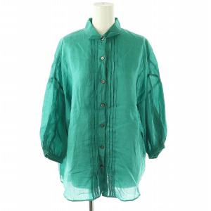 ピンタックリネンシャツ 七分袖 40 グリーン /DF OS