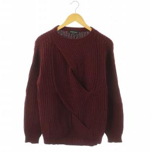 ケーブル編みデザインニット セーター 長袖 48 ボルドー /DF OS