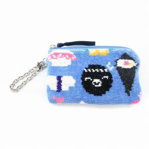 ラブラリー 東京駅限定 トーキョースイカ スシ カードケース ポーチ 青 ブルー /UO