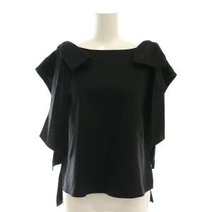23SS コットンダブルクロスブラウス ノースリーブ 2 ブラック /ES OS