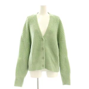 25SS 畦ルーズニットカーディガン Vネック 長袖 36 ミントグリーン /ES OS