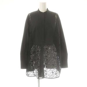 グリーンレーベルリラクシング レースバンドカラーブラウス 長袖 ブラック /DO OS SH