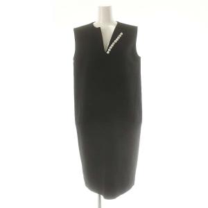 24AW パールノースリーブロングドレス ワンピース 36 ブラック