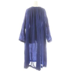 JOURNAL STANDARD LUXE 東炊きラミーローンギャザープルワンピース 長袖 ロング 青 /NR OS