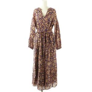 OTTON LUREX STRIPE FLOWER PRINT DRESS ワンピース M